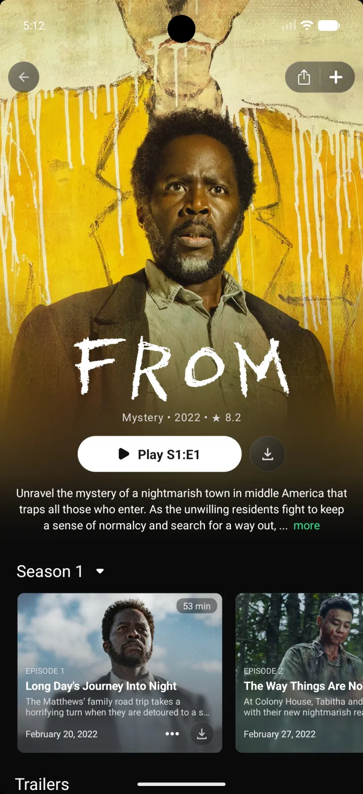 EasyCine Android movies app — TV Details screen screenshot